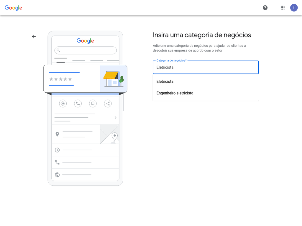 Selecionar Categoria de Negócios